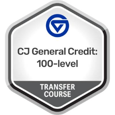 Example of a general credit transfer course badge for criminal justice